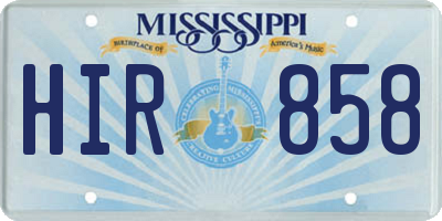 MS license plate HIR858