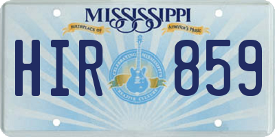 MS license plate HIR859
