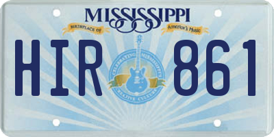 MS license plate HIR861