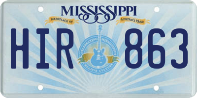 MS license plate HIR863