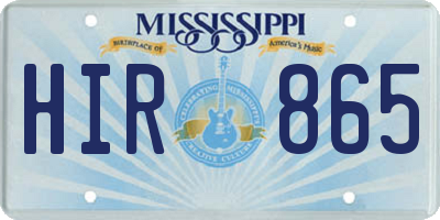 MS license plate HIR865