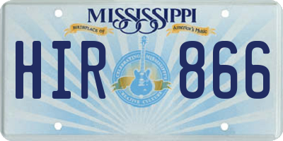 MS license plate HIR866