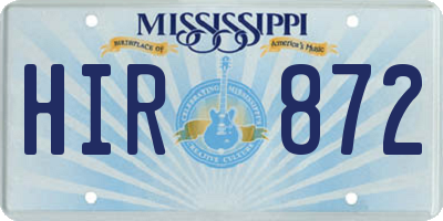 MS license plate HIR872