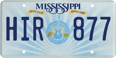 MS license plate HIR877