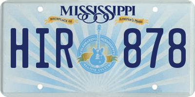 MS license plate HIR878