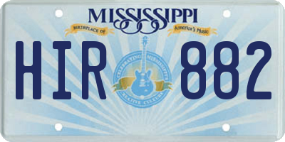 MS license plate HIR882