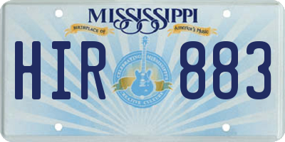 MS license plate HIR883