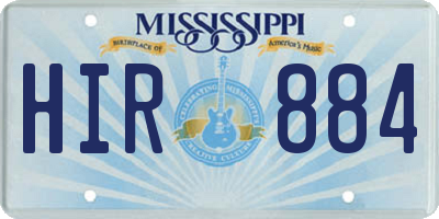 MS license plate HIR884