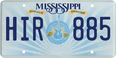 MS license plate HIR885