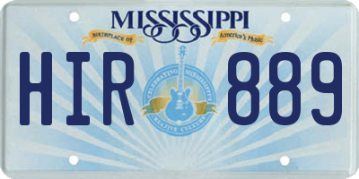 MS license plate HIR889