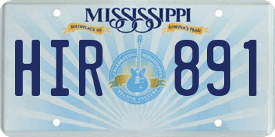 MS license plate HIR891