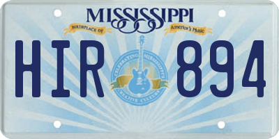 MS license plate HIR894