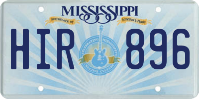 MS license plate HIR896