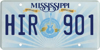 MS license plate HIR901
