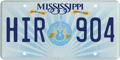 MS license plate HIR904