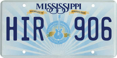MS license plate HIR906