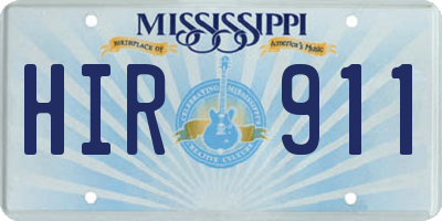 MS license plate HIR911
