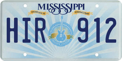 MS license plate HIR912