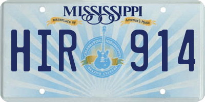 MS license plate HIR914