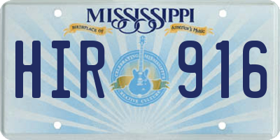 MS license plate HIR916