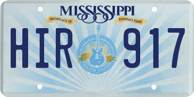 MS license plate HIR917