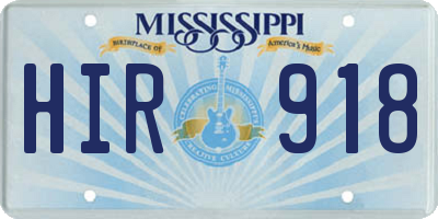 MS license plate HIR918