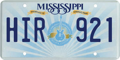 MS license plate HIR921