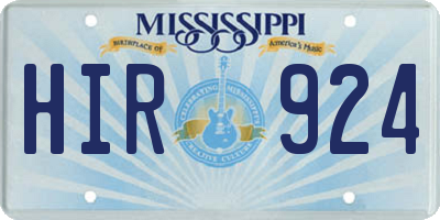 MS license plate HIR924