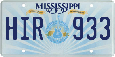 MS license plate HIR933
