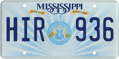 MS license plate HIR936