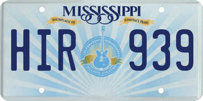 MS license plate HIR939