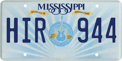 MS license plate HIR944