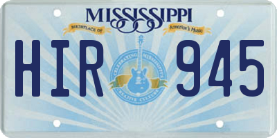 MS license plate HIR945