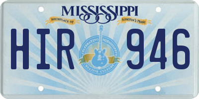 MS license plate HIR946
