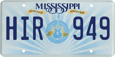 MS license plate HIR949