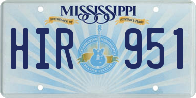 MS license plate HIR951