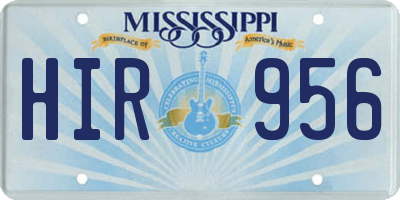 MS license plate HIR956