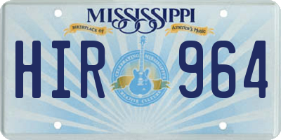 MS license plate HIR964