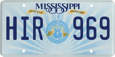 MS license plate HIR969