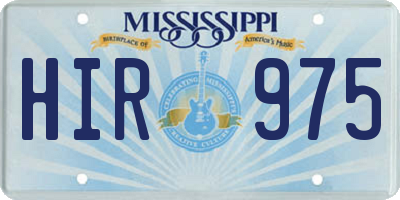 MS license plate HIR975