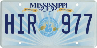 MS license plate HIR977