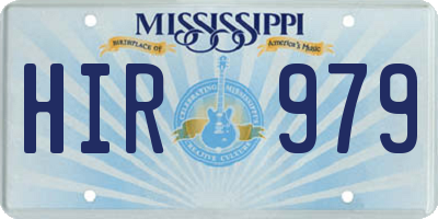 MS license plate HIR979