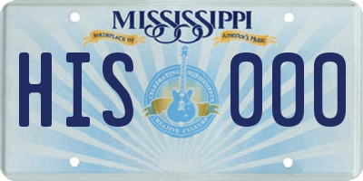 MS license plate HIS000