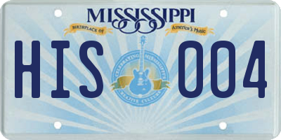 MS license plate HIS004