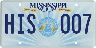 MS license plate HIS007