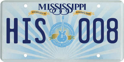 MS license plate HIS008