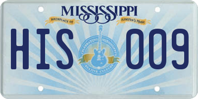 MS license plate HIS009