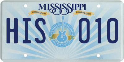 MS license plate HIS010