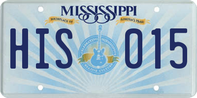MS license plate HIS015