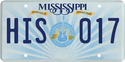MS license plate HIS017